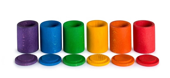 Grapat 6 Becher mit Deckel bunt