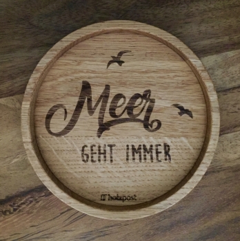 Holzpost Untersetzer Meer geht immer