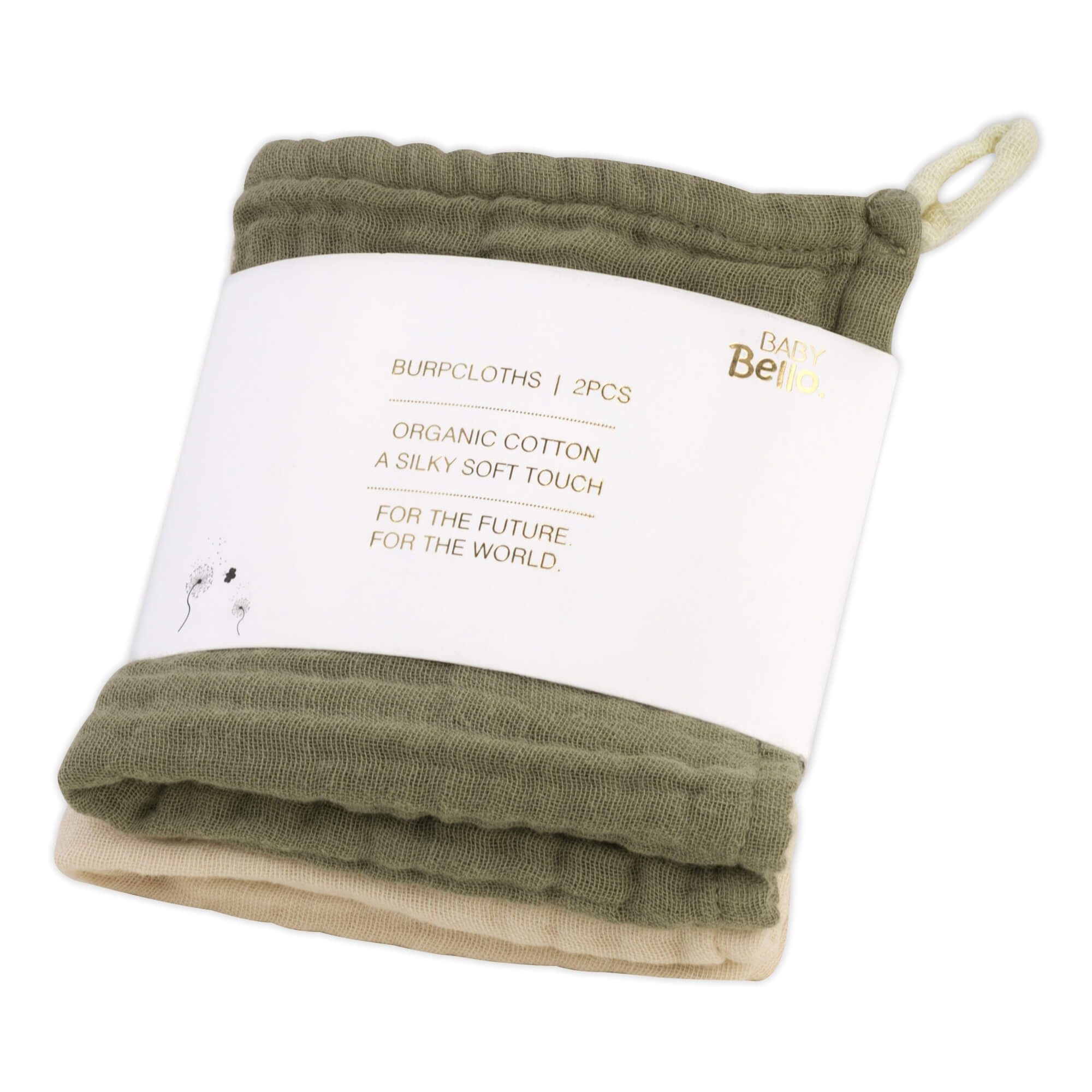 Baby Bello Mundtuch Burp Cloths Dusty Olive