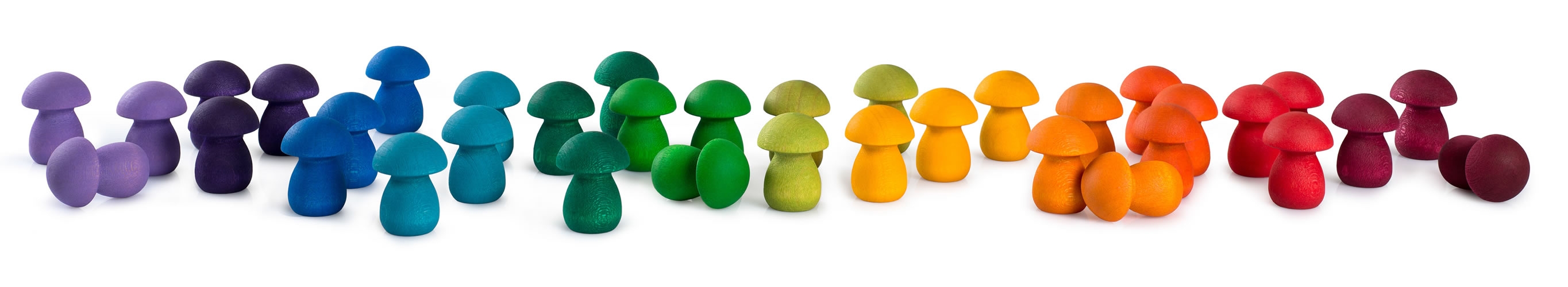 Grapat Rainbow Mushrooms | Regenbogen-Pilze aus Naturholz | Open Ended Play | ab 3 Jahren