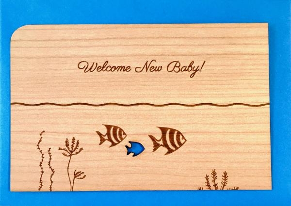 Holzpost® Grußkarte Fisch Baby (blau) Holzpost® Grußkarte Fisch Baby (blau)